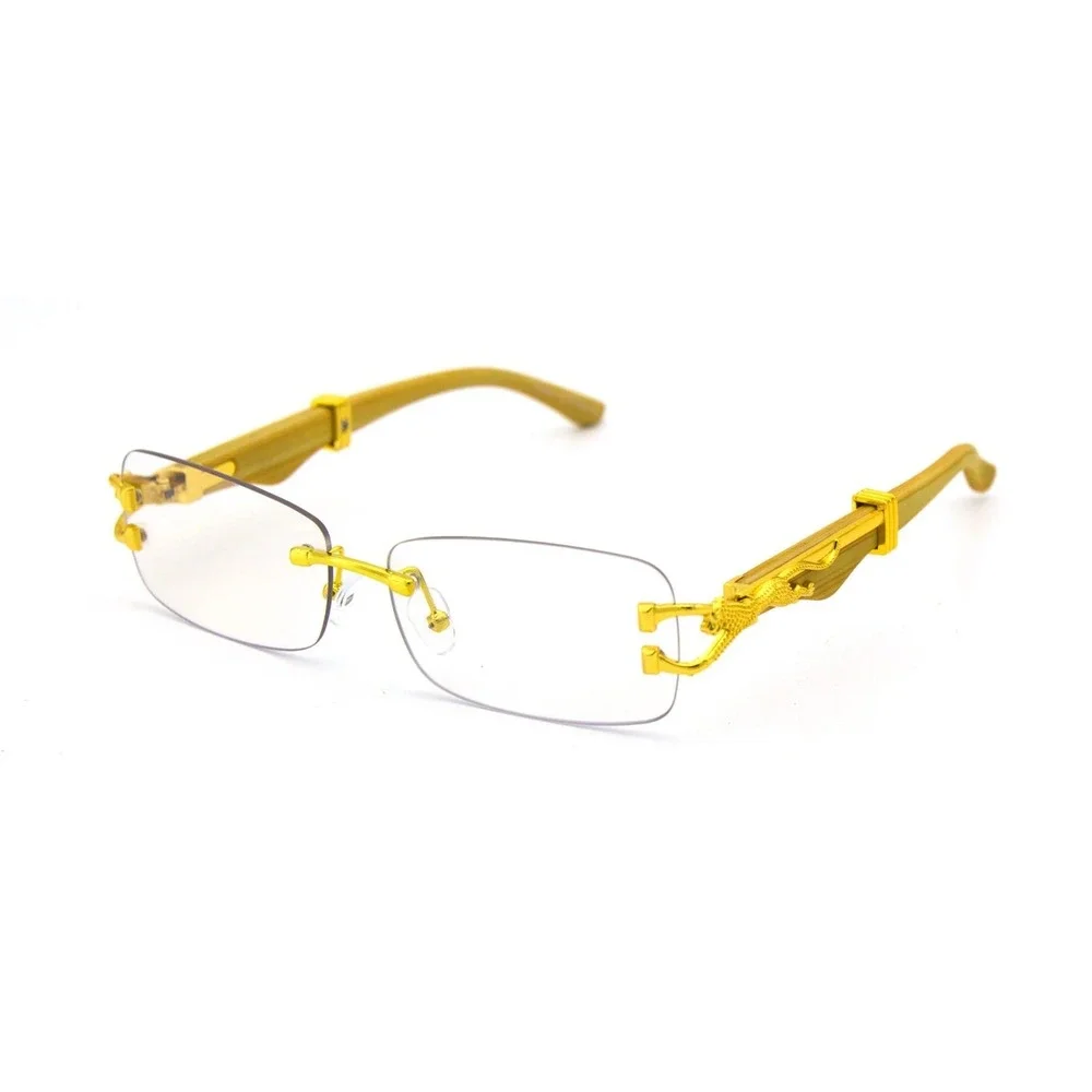 Women Eyewear Clear Lens Fancy Brownish Ombre Glasses Decorated With Wildlife